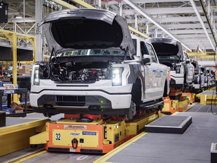 The production line of the F-150 Lightning (Courtesy of Ford)