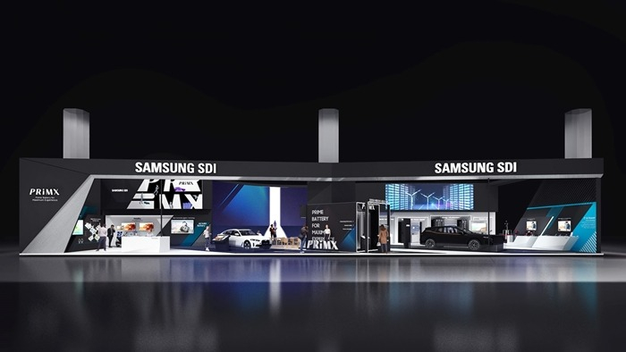 Samsung　SDI　showcases　its　products　and　technology　at　a　battery　fair　in　Seoul　in　March　2022　(Courtesy　of　Samsung　SDI)
