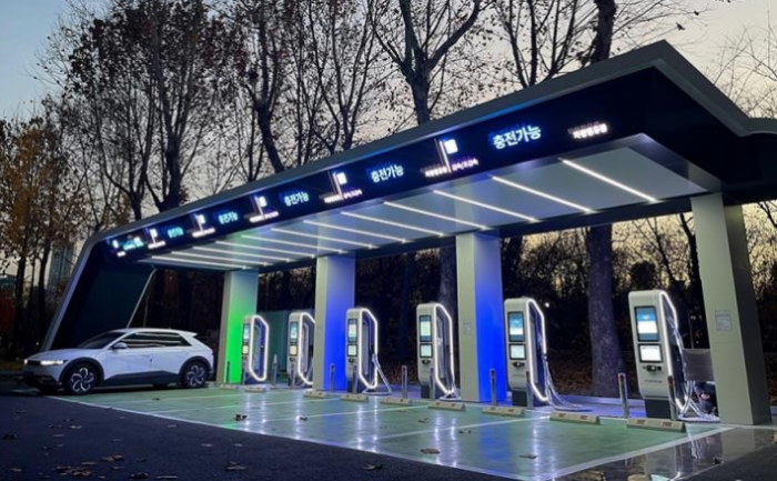 SK Electlink's Seoripul EV fast charging station in Seoul's Gangnam