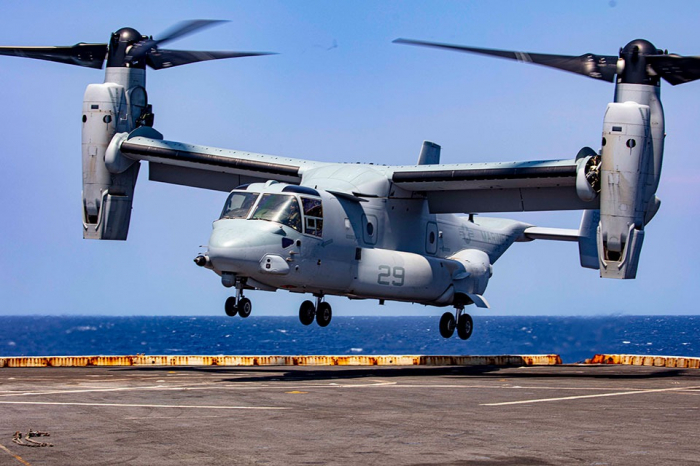 The　Bell　Boeing　V-22　Osprey.　South　Korea’s　defense　maker　Firstec　supplies　wire　harnesses　for　the　US　tiltrotor　military　aircraft　(Courtesy　of　Boeing)