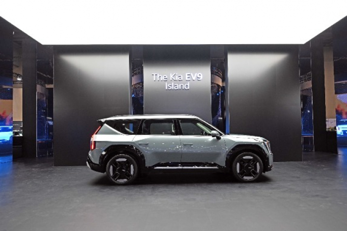 Kia's EV9 displayed at the Seoul Mobility Show 2023 on March 30, 2023 at KINTEX