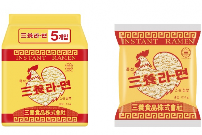 'Samyang Ramen 1963' packaging reboot of Korea's first instant ramen noodles by Samyang Foods