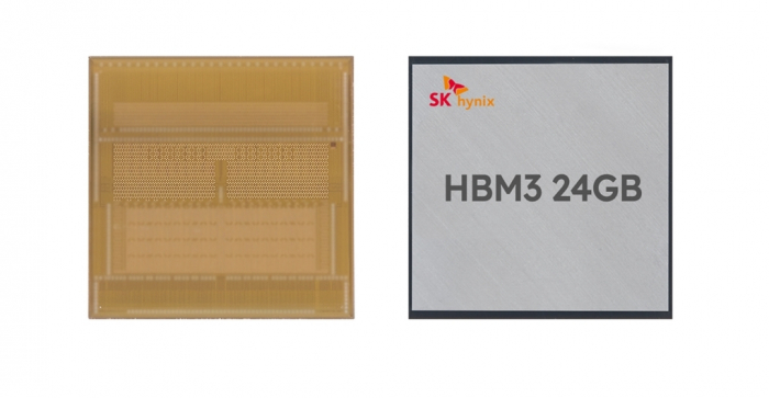 SK Hynix's 12-layer, 24 GB HBM3 DRAM chip
