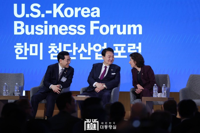 President　Yoon　(center)　hosts　the　US-Korea　Business　Forum　for　high-tech　industries