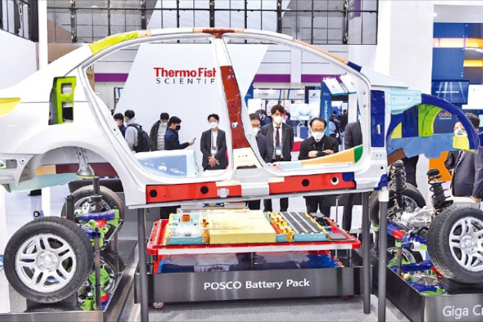 POSCO's　EV　solution　displayed　at　InterBattery　2022,　S.Korea's　leading　battery　trade　show 
