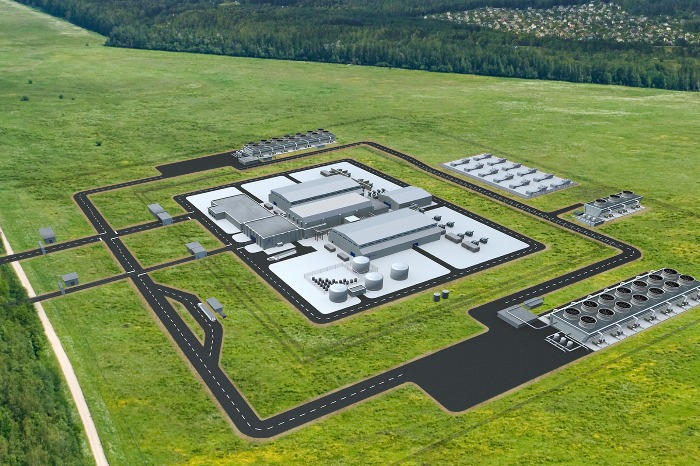 A rendering of the NuScale Power SMR plant (Courtesy of NuScale Power)