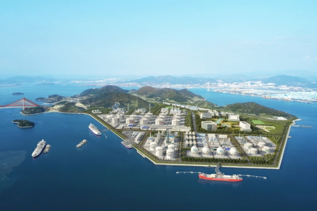 Site　for　blue　hydrogen　facilities　on　Myodo　Island　near　Gwangyang　Port,　South　Korea　(Courtesy　of　Hanyang) 