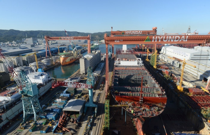 HD Hyundai Heavy Industries’ dockyard in South Korea