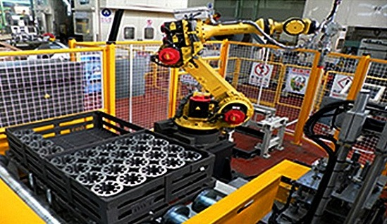 POSCO　Mobility　Solution’s　motor　core　production　(Courtesy　of　POSCO　Mobility　Solution)