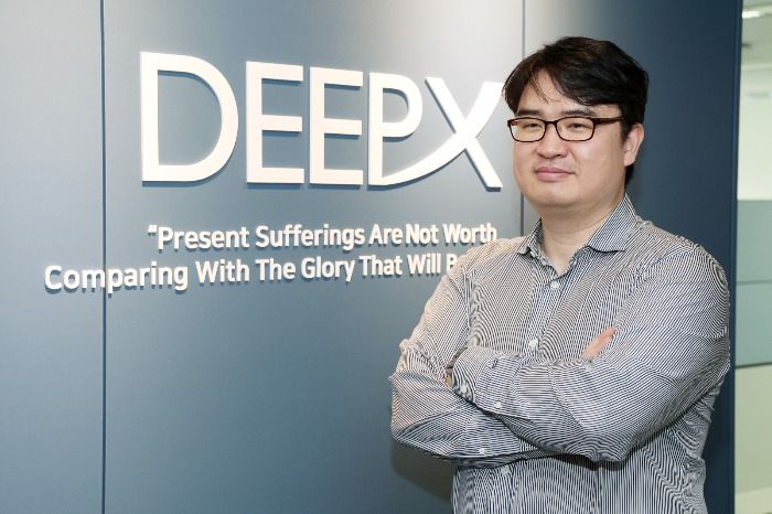 DeepX CEO Kim Nok-won poses for a photo inside the DeepX office