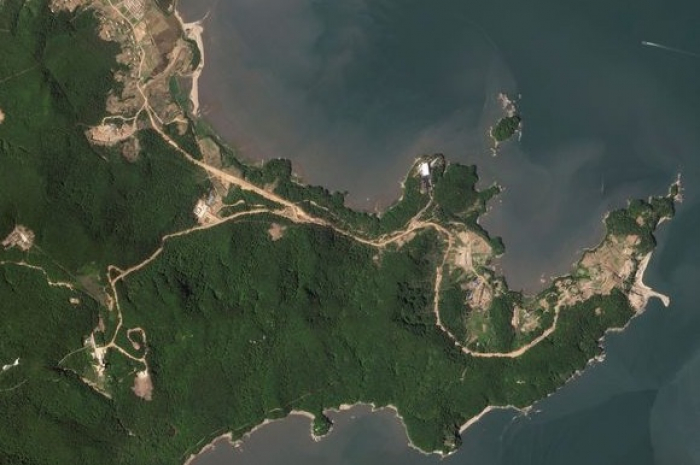 This　satellite　picture　shows　the　Sohae　Satellite　Launching　Station　near　Tongchang-ri,　North　Korea.　PHOTO:　PLANET　LABS/ASSOCIATED　PRESS