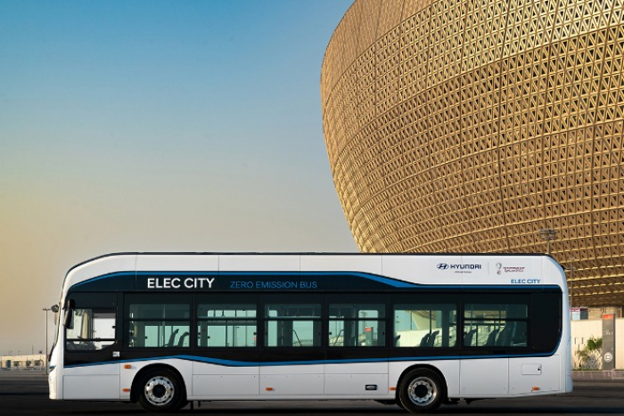 Hyundai　Motor　sponsored　the　FIFA　World　Cup　2022　with　eco-friendly　vehicles,　including　10　Elec　City　electric　buses　(Courtesy　of　Hyundai　Motor)