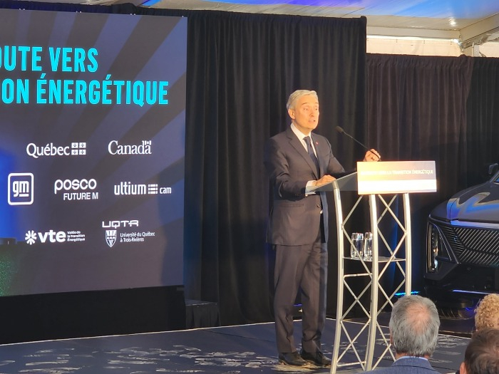 Canada's Minister of Innovation, Science and Industry François-Philippe Champagne on May 29 announces a decision to offer incentives to Ultium CAM