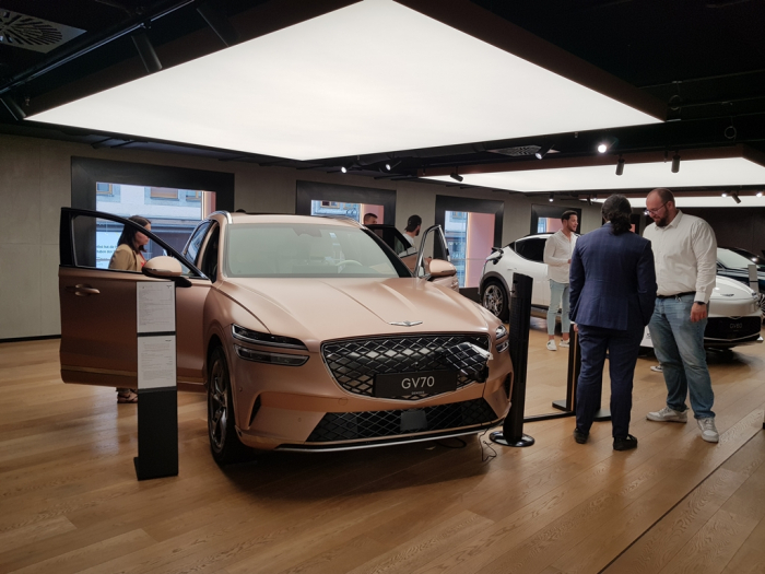 Visitors to Genesis Studio Munich experience the latest Hyundai Motor cars under the premium Genesis brand in June 2023
