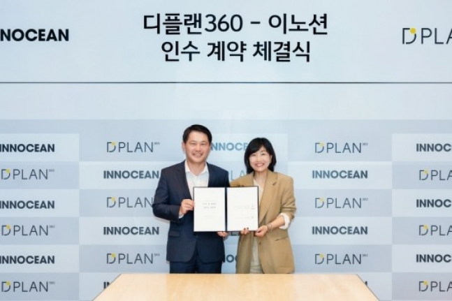 Lee Yong-woo, CEO of Innocean (left) and Shin Yeong-hee, CEO of D-Plan 360