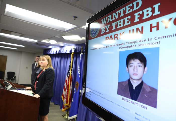 ▲The U.S. announced charges in Los Angeles against a North Korean national in a range of cyberattacks several years ago. PHOTO: MARIO TAMA/GETTY IMAGES
