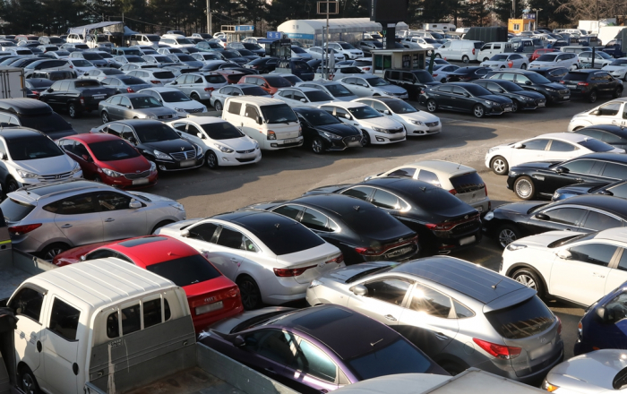 A used car dealership in Janganpyeong, eastern Seoul
