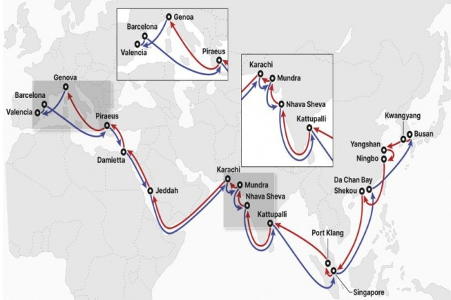 HMM's Indian-Mediterranean container route