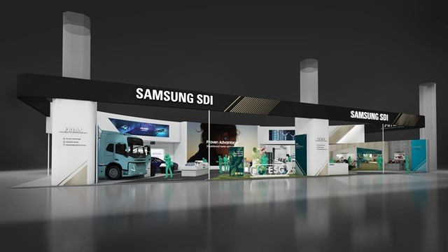 Samsung　SDI　showcases　its　products　and　technology　at　a　battery　fair　in　Seoul　in　March　2023　(File　photo,　Courtesy　of　Samsung　SDI)