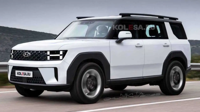 The Hyundai Santa Fe’s fifth-generation model imagined by Kolesa, an online automotive classifieds business in Kazakhstan (Courtesy of Kolesa)