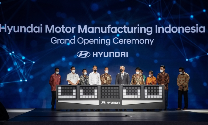 Hyundai Motor holds a ceremony for the opening of its Indonesian plant in 2022