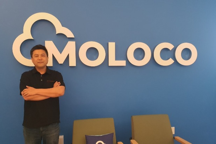 Ahn Ikk-jin, Moloco CEO, poses for a photo at Moloco's Silicon Valley headquarters