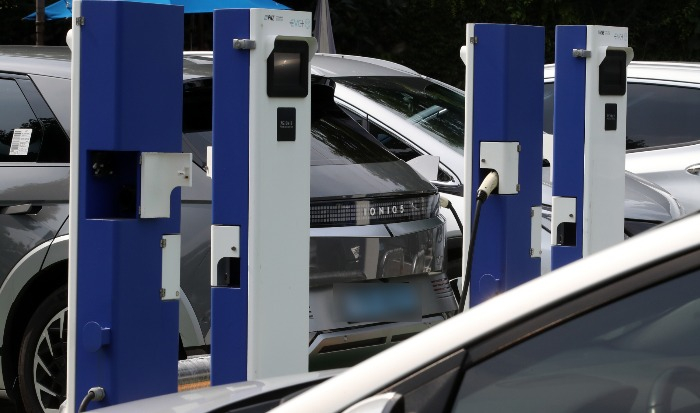 An EV charging station in South Korea