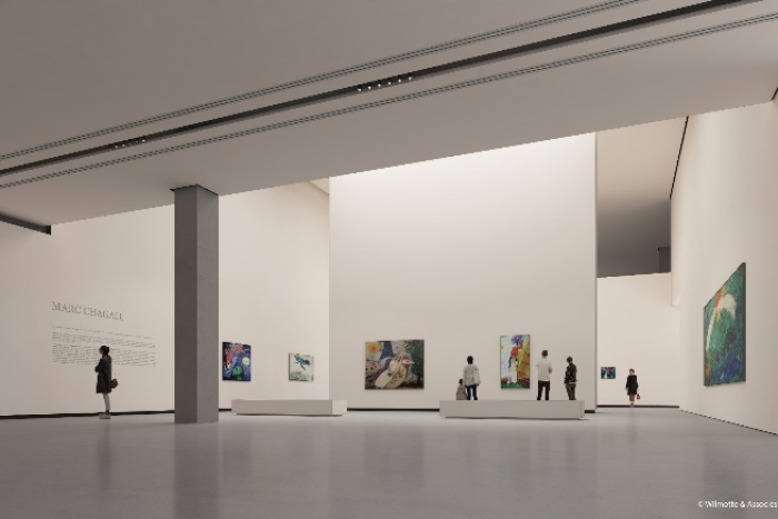 Interior design of the Centre Pompidou Hanwha Seoul by Wilmotte & Associés Architectes (Courtesy of Hanwha)