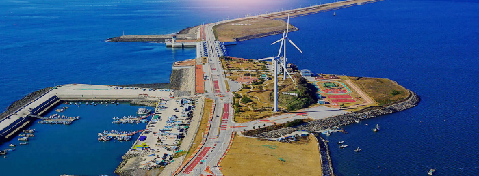 Saemangeum reclaimed land on Korea's Southeast coast