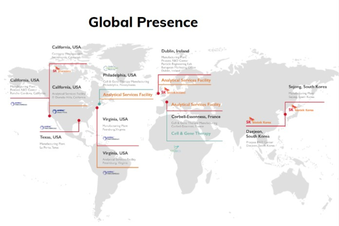 SK Pharmteco's global presence (Courtesy of SK Pharmteco)