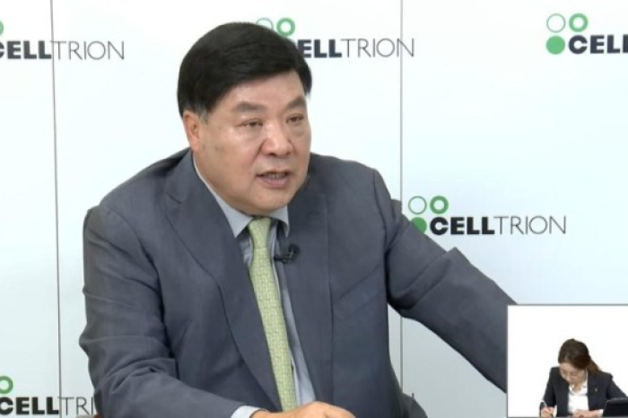 Celltrion Group founder and Chairman Seo Jung-jin speaks at an online platform press conference on Aug. 17