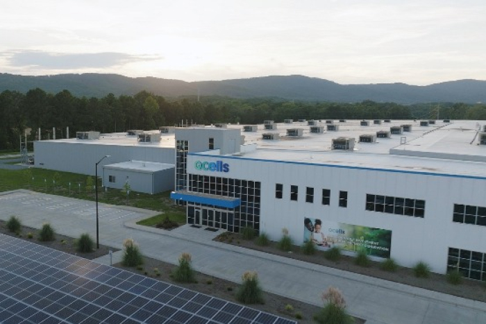 Hanwha Q Cells' solar panel plant in Dalton, Georgia