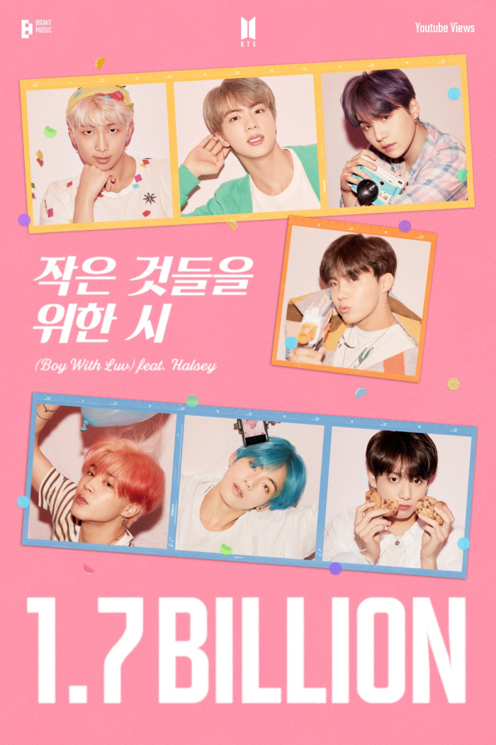 BTS’ ‘Boy With Luv’ surpasses 1.7 billion YouTube views