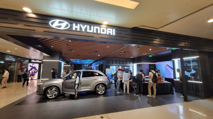 Hyundai　opened　its　first　brand　store　at　a　luxury　shopping　mall　in　Beijing　in　August　2022　to　boost　sales　in　China