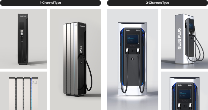 Hyundai　Kefico's　Blue　Plug　chargers　(Courtesy　of　Hyundai　Kefico)