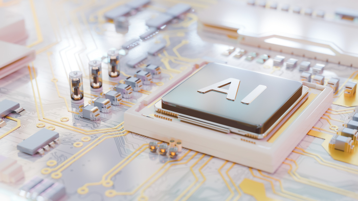 Artificial　Intelligence　chip　on　motherboard　(Courtesy　of　Getty　Images)