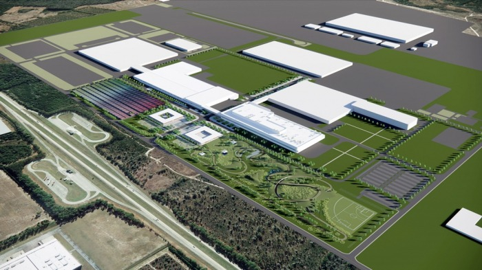 A bird's-eye view of Hyundai Motor's EV plant in the US state of Georgia