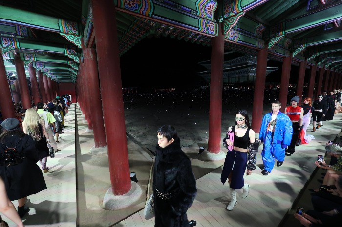 Gucci's Cruise 2024 collection show at Gyeongbokgung Palace in Seoul in May (Courtesy of News1 Korea)
