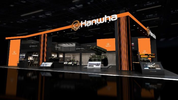 Hanwha's exhibition booth at the International Defense Industry Exhibition in Poland