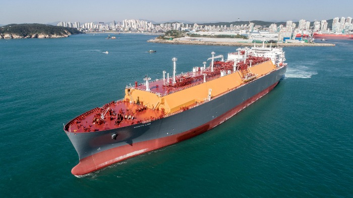 An　LPG　carrier　built　by　HD　Hyundai　Heavy　Industries