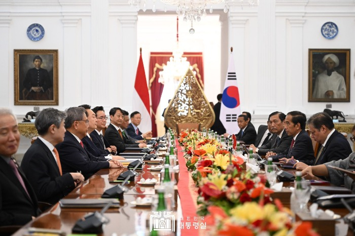 South Korea-Indonesia summit in Jakarta on Sept. 8, 2023 (Courtesy of Presidential House)