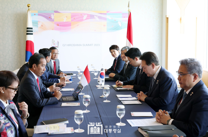 South Korea-Indonesia summit in Hiroshima, Japan in May, 2023