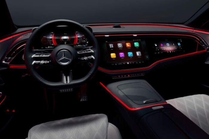 The new Mercedes-Benz E-Class' MBUK Superscreen extends across the dashboard (Courtesy of Mercedes-Benz)