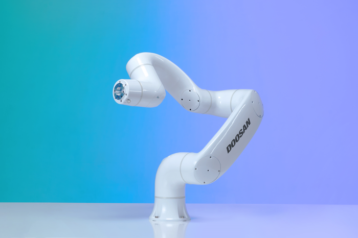 A collaborative robot made by Doosan Robotics
