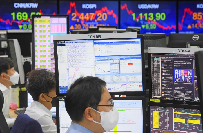 Hana　Bank's　FX　dealing　room