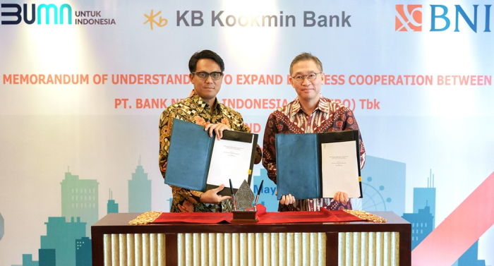 KB　Kookmin　signed　an　MOU　with　state-run　Bank　Negara　Indonesia　for　business　cooperation　in　2022
