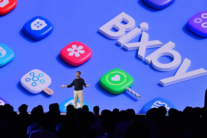 Anil　Yadav,　head　of　Bixby　Lab　at　Samsung　Research　America,　speaks　at　Samsung　Developer　Conference　2023