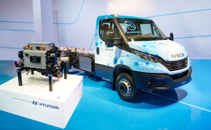 The　eDaily　hydrogen　fuel　cell　van　developed　by　Hyundai　Motor　and　Iveco　Group
