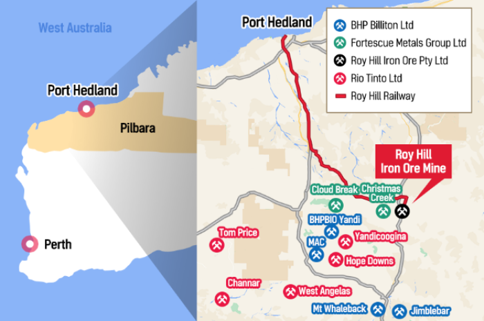 Roy　Hill　iron　ore　mine　location　in　Pilbara,　Western　Australia　(Courtesy　of　POSCO　Holdings) 