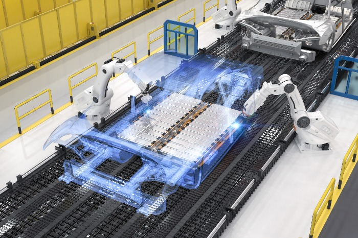 Electric vehicle battery assembly line (Courtesy of Getty Images)
